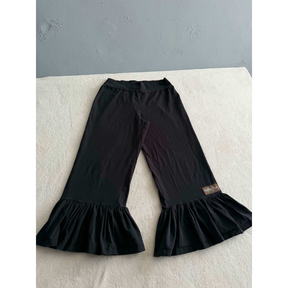 Matilda Jane Girls Medium Black Pants Ruffle Hem Wide Leg Cotton Blend 1864